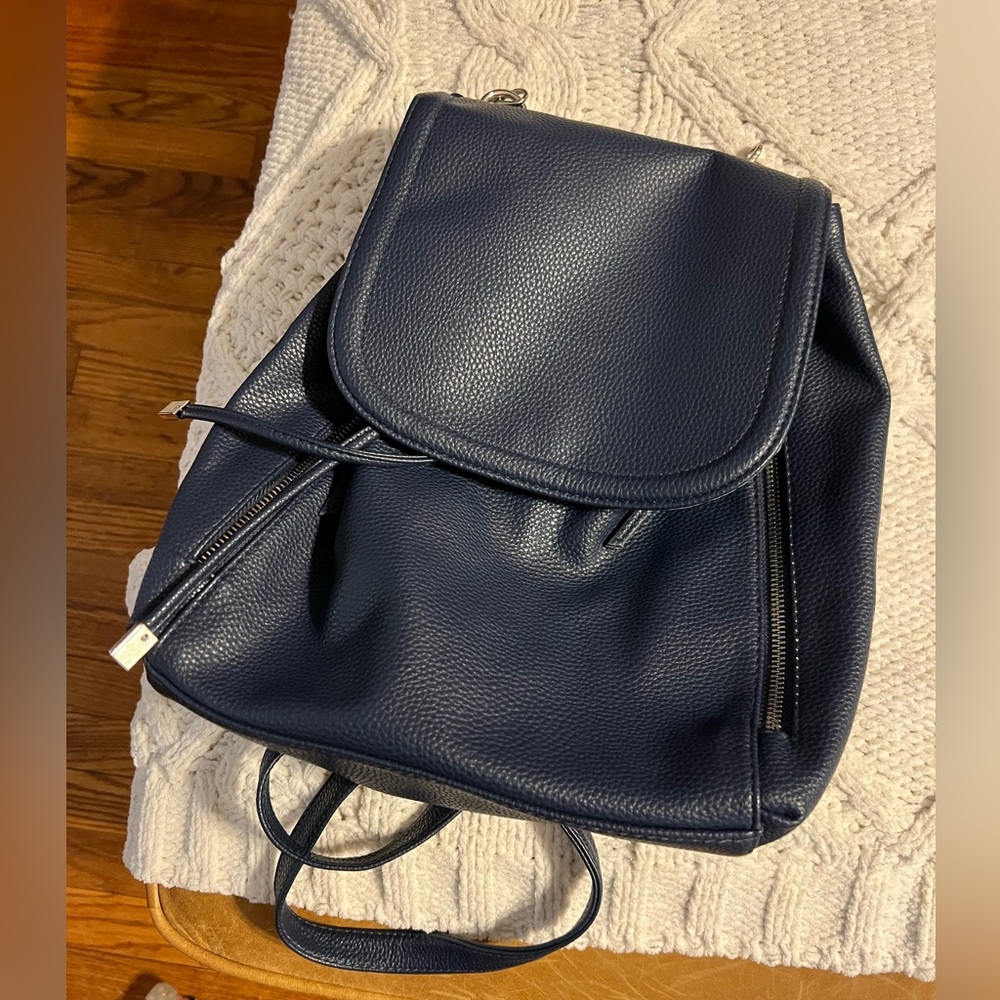 Navy Blue Backpack Non-Leather Material